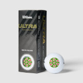 Balles De Golf Motif de fleurs rose et blanche (Emballage)