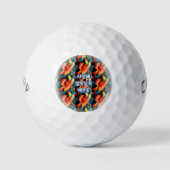 Balles De Golf Motif de fleurs roses saumons (Devant)