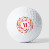 Balles De Golf Motif de marbre rétro Abstrait Monogramme (Recto)