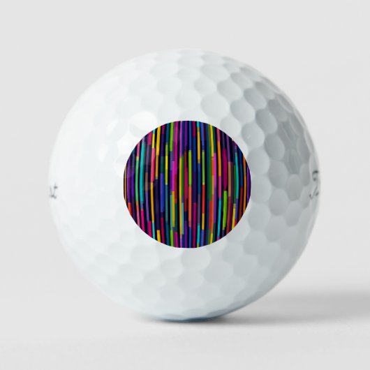 Balles De Golf Motif de rayure verticale néon (Recto)