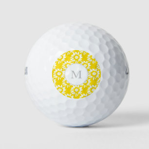 Balles De Golf Motif de tournesol jaune et blanc