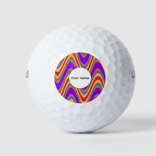 Balles De Golf Motif des vagues colorées (Devant)