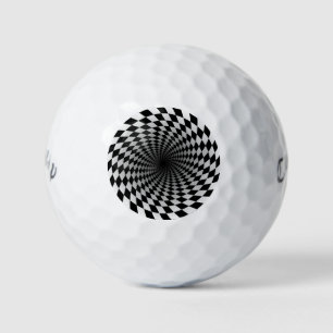 Balles De Golf Motif D'Illusion Optique Noir Et Blanc