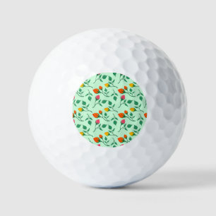 Balles De Golf Motif floral avec fleurs roses colorées