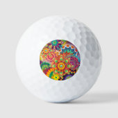 Balles De Golf Motif funky rétro Abstrait Bohème (Recto)