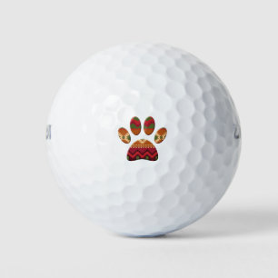 Balles De Golf Motif géométrique Aztec Empreinte de patte Art Dog