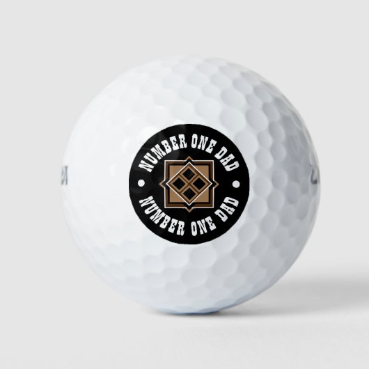 Balles De Golf Motif géométrique Brown et noir (Devant)