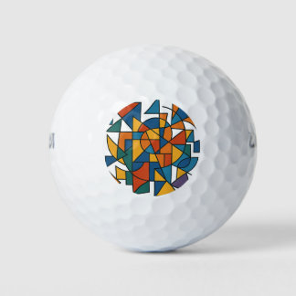 BALLES DE GOLF MOTIF GÉOMÉTRIQUE COLORÉ ABSTRAIT