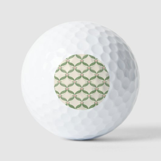 Balles De Golf Motif Grille Fleurs Feuilles simples (Recto)