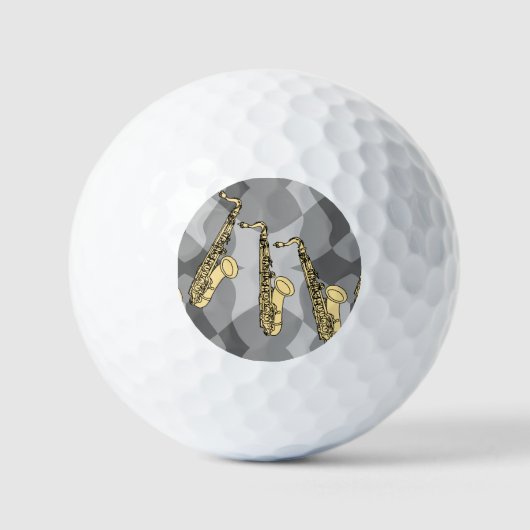 Balles De Golf Motif gris saxophone (Recto)