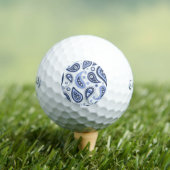 Balles De Golf Motif Paisley Bleu (T-shirt Insitu)