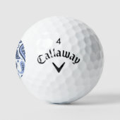 Balles De Golf Motif Paisley Bleu (Logo)
