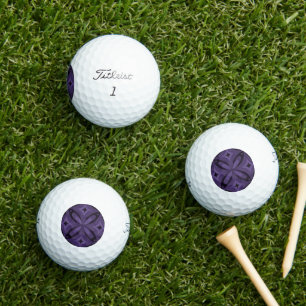 Balles De Golf Motif Rétro de Couleur Violet Foncé