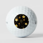 Balles De Golf Motif sans couture avec étoiles d'or (Recto)