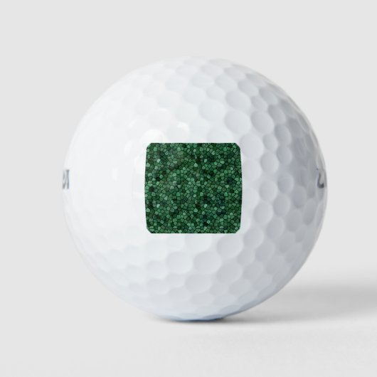 Balles De Golf Motif Terrazzo Patchwork Pavé Vert Jade (Devant)