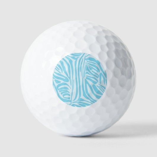 Balles De Golf Motif Zèbre Bleu (Recto)