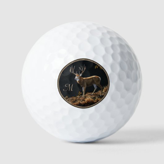 Balles De Golf Mule Deer Buck Automne Trophée Antlers Monogram Go (Recto)