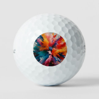 Balles De Golf Multicolor IA artwork abstrait Golf Balls