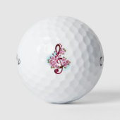 Balles De Golf Musical treble clef notes with sakura flowers (Devant)