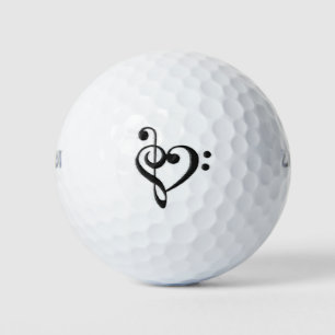 Balles De Golf Musique Clef Heart Distressed