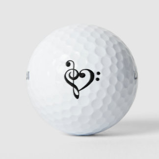 Balles De Golf Musique Clef Heart Distressed