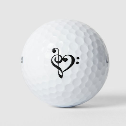Balles De Golf Musique Clef Heart Distressed (Devant)