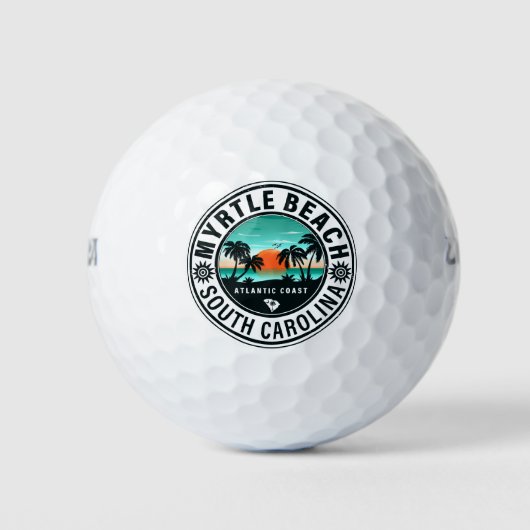Balles De Golf Myrtle Beach South Carolina Retro Sunset Souvenirs (Devant)