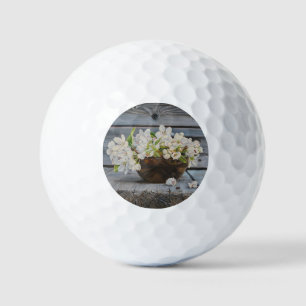 Balles De Golf Nature morte de fleurs de pommier – Impression d'a