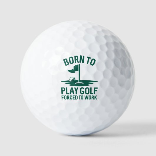 Balles De Golf Né Au Golf Forcé À Travailler (Recto)