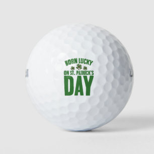 Balles De Golf Né Chanceux Le Jour De La Saint-Patrick Anniversai