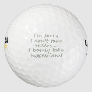 Balles De Golf Ne prenez pas de commandes Drôle Citation sarcasti