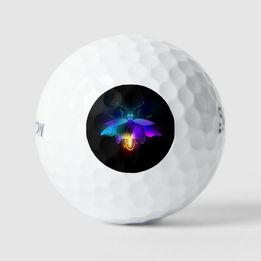 Balles De Golf Neon Firefly sur noir (Recto)