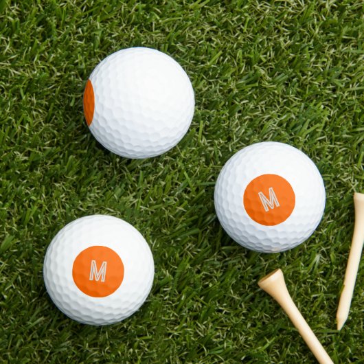 Balles De Golf néon orange - ajouter monogramme (Herbe in situ)