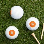 Balles De Golf néon orange - monogramme gras (Herbe in situ)