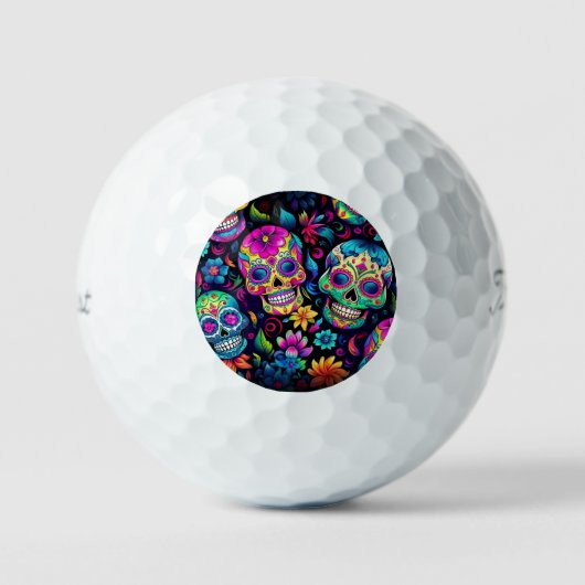 Balles De Golf Neon Sugar Skull (Recto)
