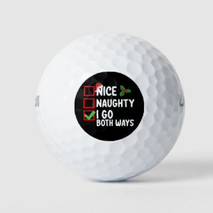 Balles De Golf Nice Naughty I Go Les deux façons Liste de Noël