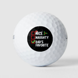 Balles De Golf Nice Naughty Papa's Favorite Christmas List Famill