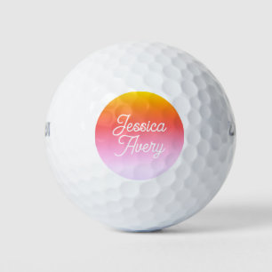 Balles De Golf N'importe quel nom   Texte de style vintage couleu