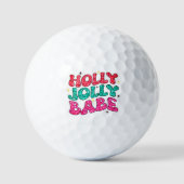 Balles De Golf Noël Holly Jolly Babe Parties scintillant moderne  (Recto)