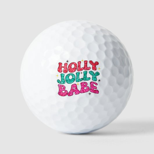 Balles De Golf Noël Holly Jolly Babe Parties scintillant moderne  (Recto)