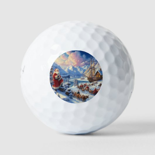 Balles De Golf Noël Père Noël 6 (Devant)