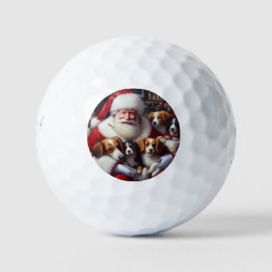 Balles De Golf Noël Père Noël avec Chiens 2