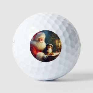 Balles De Golf Noël Père Noël avec Chiens 5