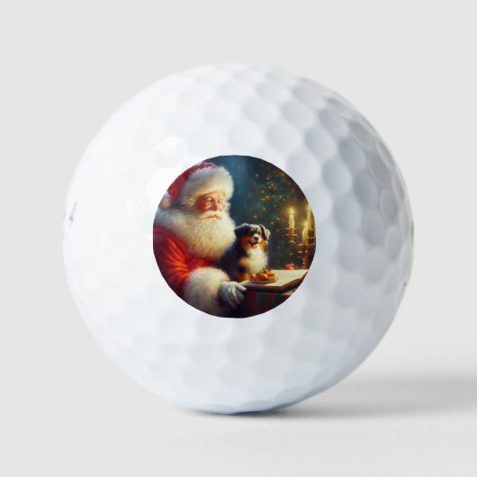 Balles De Golf Noël Père Noël avec Chiens 5 (Devant)