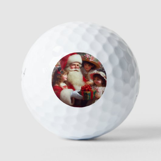 Balles De Golf Noël Père Noël Avec Enfants 1 (Devant)