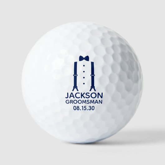 Balles De Golf Nœud papillon bleu pour garçon d'honneur (Recto)