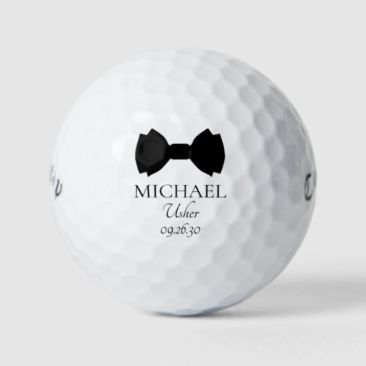 Balles De Golf Nœud papillon noir pour les ushers (Devant)