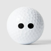 Balles De Golf Noir Blanc Drôle Mignon Visage Yeux Stylé Tendance (Recto)