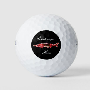 Balles De Golf noir d'esturgeon rouge sous-marin