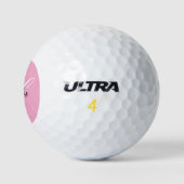 Balles De Golf Noir et blanc Fatigue Monogramme rose (Logo)